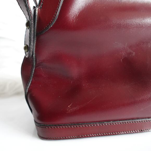 Vintage 60s 70s John Romain Red Leather Shoulder Bag - Picture 7 of 16